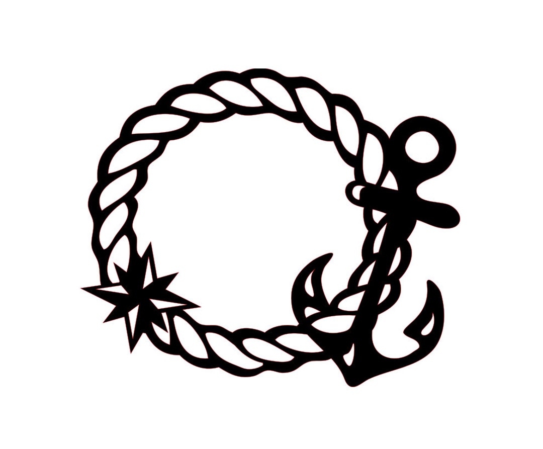 Rope and Anchor Circle Vinyl Decal - for Cars, Laptops, Sticker ...