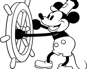 Disney Mickey Mouse Steamboat Willie vinyl decal - Car Decal | Car Sticker | Vinyl  Decals | Sticker Bottles | Laptops, Sticker, Mirrors