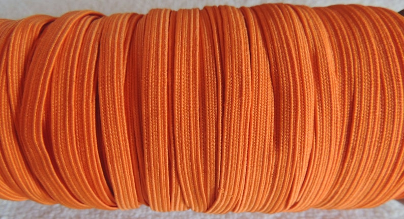Solid 14 Skinny Elastic 3 or 5 Yards Orange