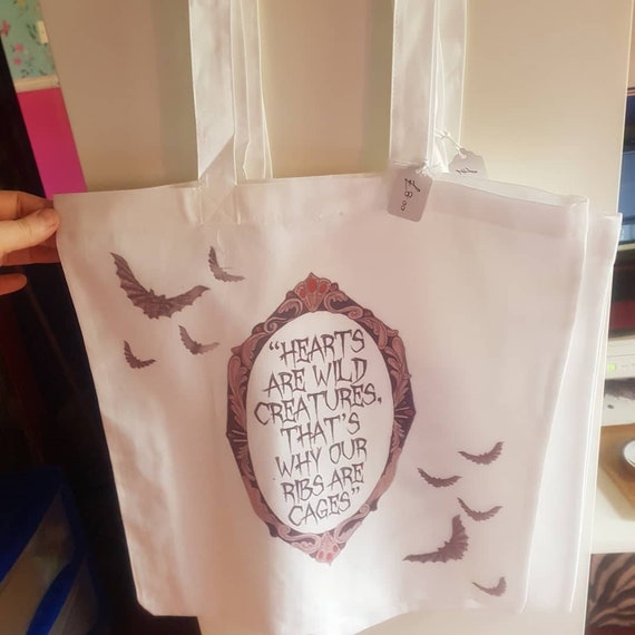 Yellow and Black Beach Tote Bag Goth Inspired Edgar Allan Poe Skull and Feather Tote Bag