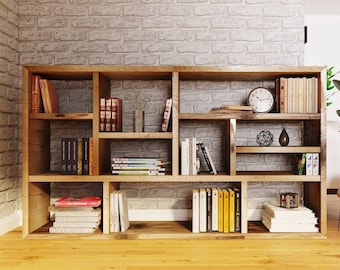 Bookcase media Unit made from reclaimed wood