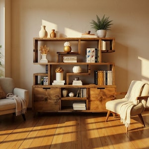 Reclaimed Wood Bookcase / Shelving Unit scaffold furniture - low2d