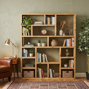 Librería de madera maciza desmontada / Estantería tipo andamio para autoensamblaje / The OG - Envío gratuito
