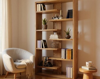 Solid Wood Bookcase Shelving Unit -  central