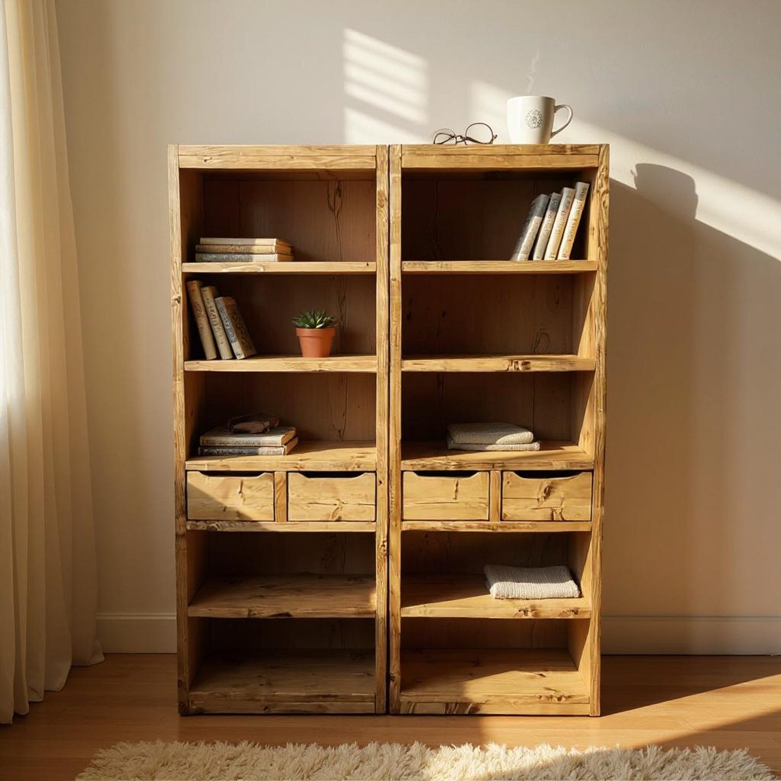 Reclaimed Wood Bookcase / Shelving Units Room Divider - Room Divider - Etsy
