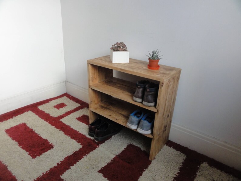 Shoe Rack Storage Bench Made From Reclaimed Pallet Etsy