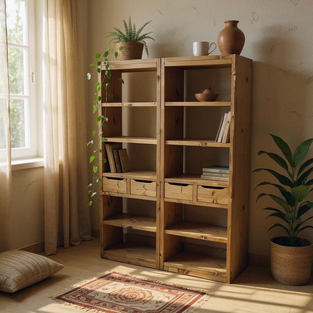 Reclaimed Wood Bookcase / Shelving Units Room Divider - Room Divider - Etsy