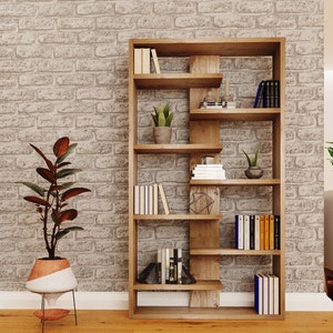 Solid Wood Bookcase Shelving Unit -  central