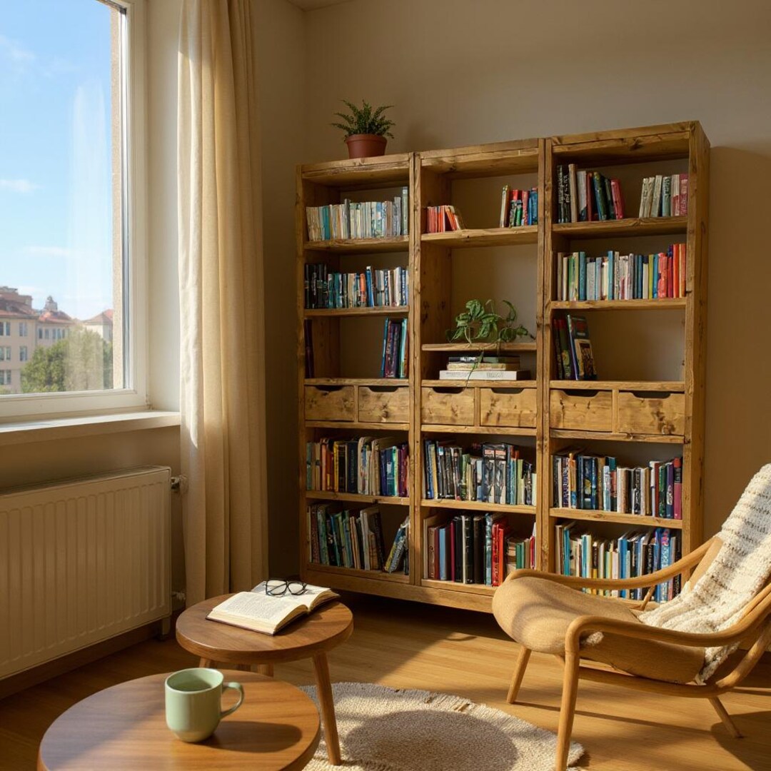 Reclaimed Wood Bookcase / Shelving Units Room Divider - Room Divider ...