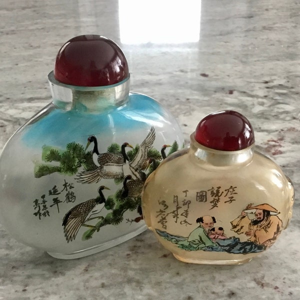 Vintage Chinese Snuff Bottles, Vintage Asian Snuff Bottles, Vintage Asian Perfume Bottles