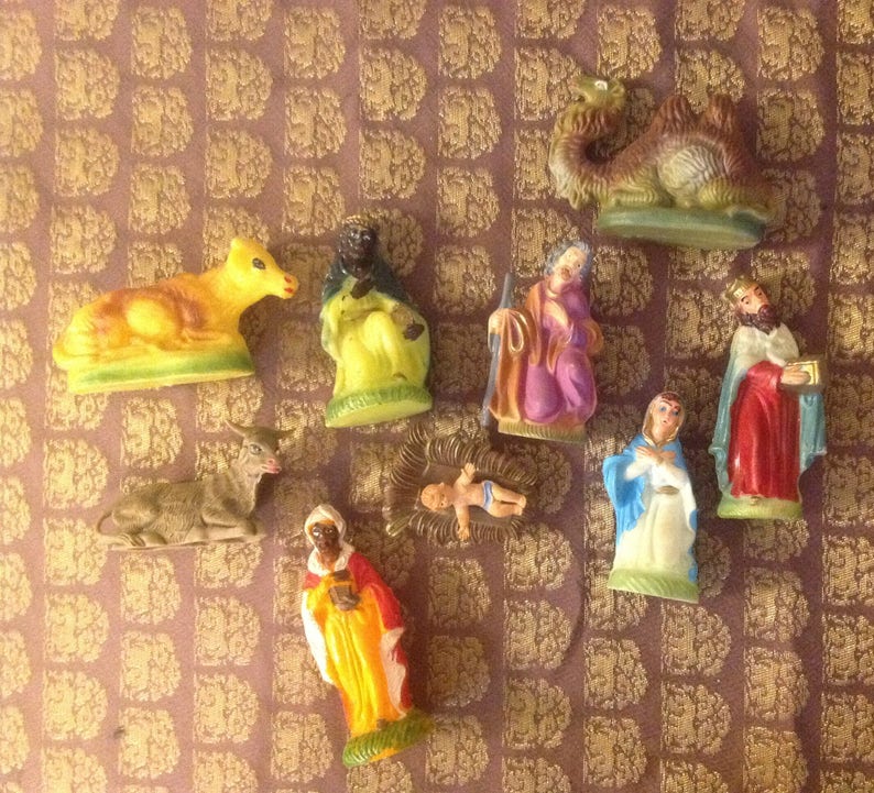 Vintage Hard Plastic Hong Kong Nativity Set Vintage Nativity Etsy UK