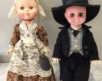Vintage Victorian Style Dolls Dressed in Victorian Clothes, Vintage Victorian Style Dolls