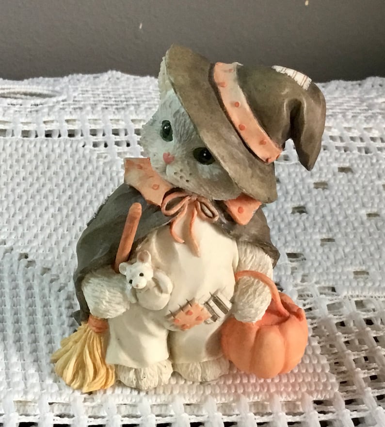 Vintage Set of Halloween Calico Kittens Figurines Etsy