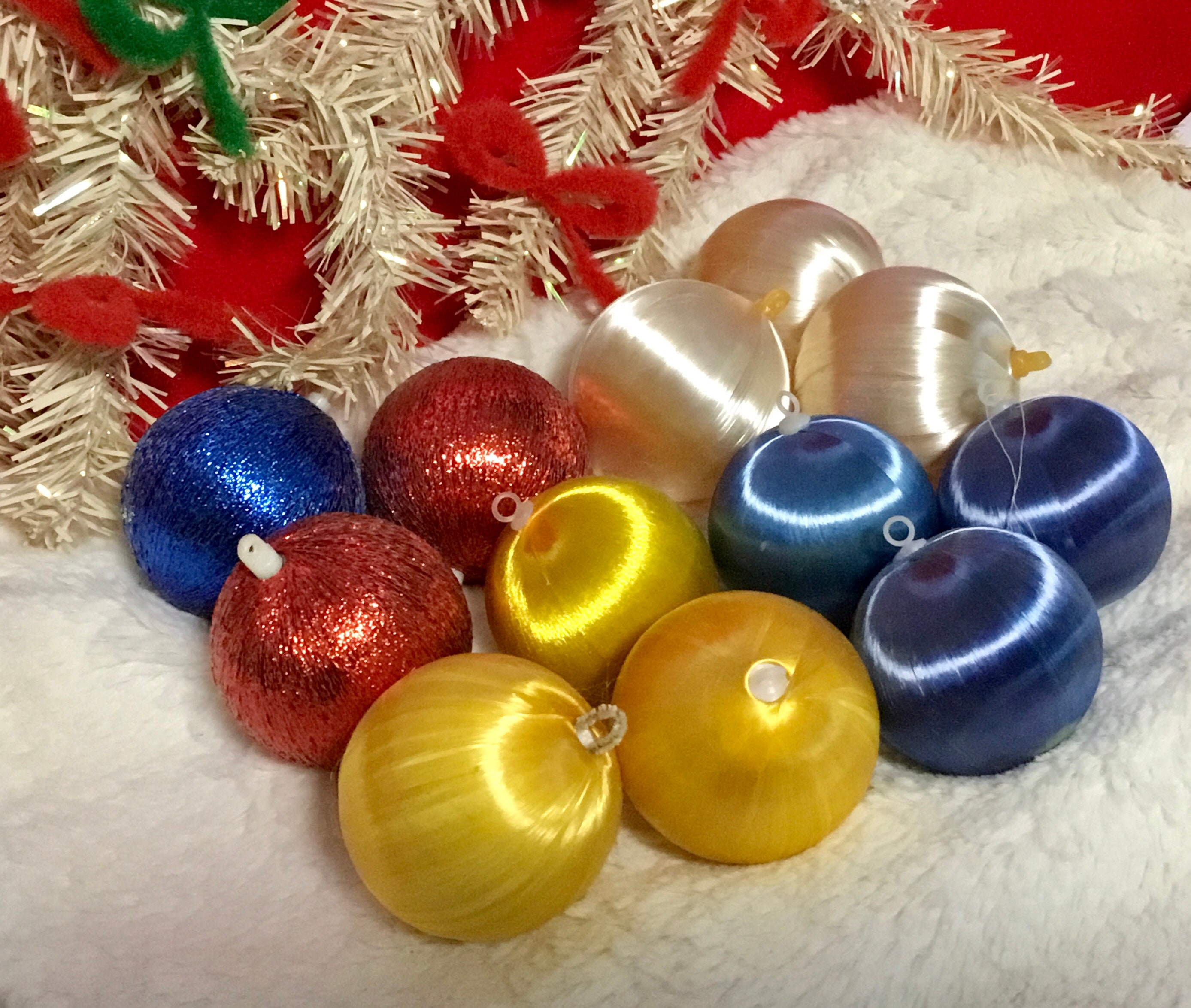 Vintage Satin String Ornaments Vintage Christmas Ornaments Etsy UK