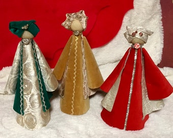 Mid Century Modern Three Wise Men, Mid Century Modern Christmas Decorations , Mid Century Nativity