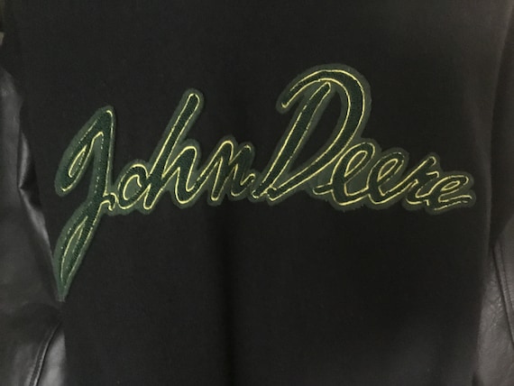 Vintage John Deere Wool and Leather Jacket Etsy Canada