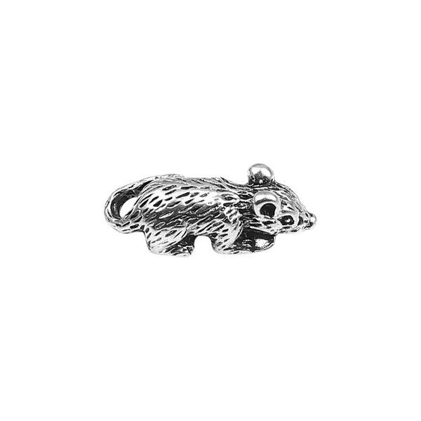 8 Rat Mouse Rodent Animal Antique Silver Charms Pendants Crafts Jewellery Making 8mm x 19mm F140