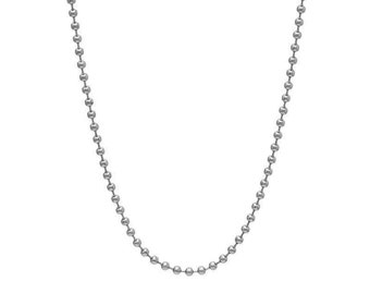 Ball Bead Chain Silver Stainless Steel Dog Tag Necklace Jewellery 2.5mm 14|16|18|20|22|24|26|28" J250
