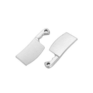 15 Meat Cleaver Antique Silver Charms Pendants Crafts Jewellery Making 9mm x 23mm F130 image 2