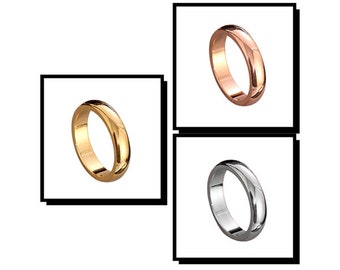 Plain Titanium Steel Fitted Toe Ring Jewellery 4mm Golden Rose Gold Silver US4|5|6 J325