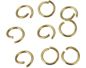 50 Golden Stainless Steel Open Jump Rings Crafts Jewellery Making 5|8mm F703