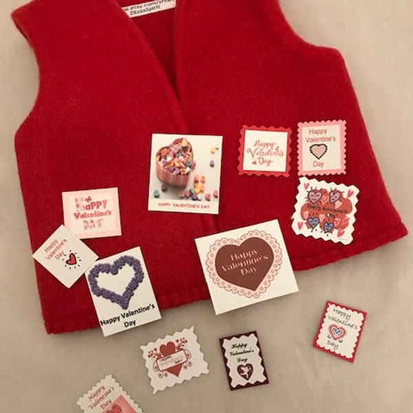 Valentine's Day red fleece vest that fits 18" American Girl dolls