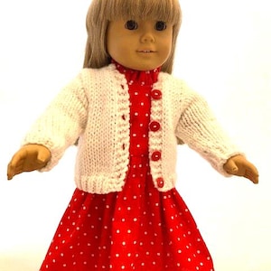 Red dot sundress sweater set that fits 18 in dolls