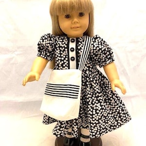 Black and white scrapbooking/school dress that fits 18in American Girl dolls