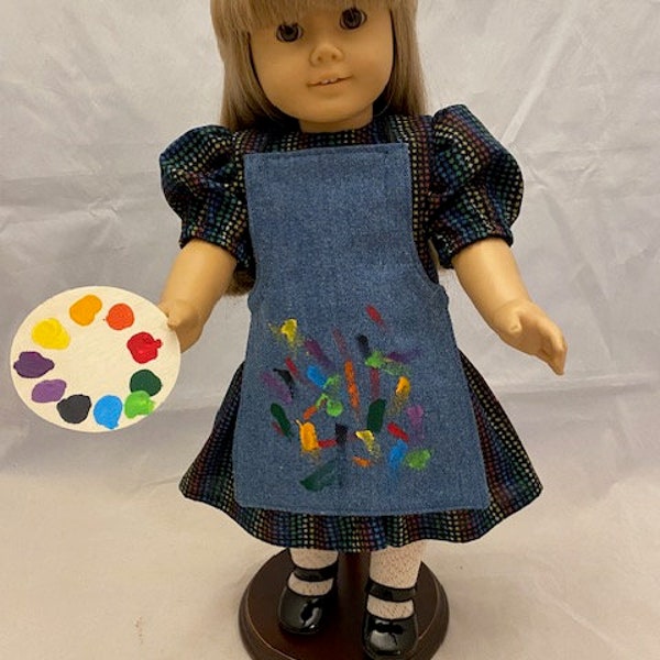 Artist's dress that fits 18in American Girl dolls
