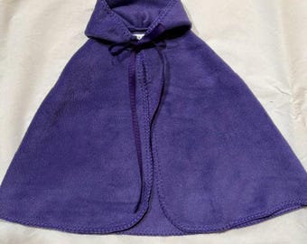Purple fleece cape that fits 18in dolls