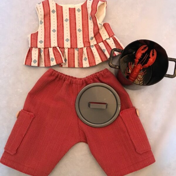 Maine lobster bake shorts set that fits 18" American Girl dolls