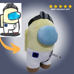 AmongUs Plush from Drawing, game character into plush, plush from video games, Among us inspired, avatar turn into plush, unique kids gift