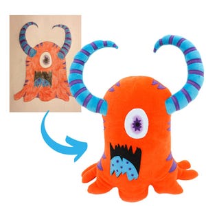 Custom Stuffed Animal from Drawing, Art, or Design | Plush Toy Maker | Turn Artwork into Plush | Unique Custom Plush Gift, Plush Maker