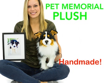 Pet Memorial Plush, Custom plush lookalike to honor your pet, custom plush from photo, dog pet plush, custom plush, bereavement, pet replica