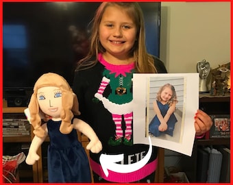 Custom Doll from Photo to Plush, custom plush, custom dolls from photo, dolls of people, plush of people, plush doll from photo, figurine