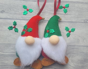 Handmade felt Santa / father christmas gonk / festive gnome, scandi christmas