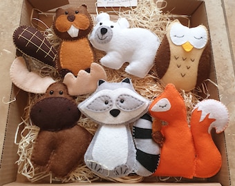 Handmade Canadian woodland animal bunting / garland, nursery decoration