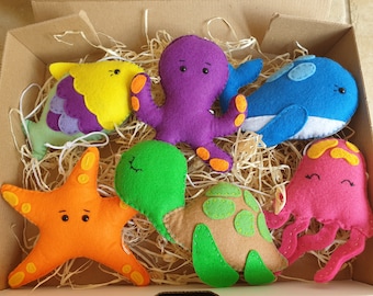 Handmade under the sea animal felt bunting/garland nursery decoration