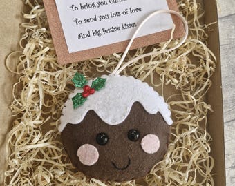 Handmade christmas pudding decoration, tree decoration, letterbox gift