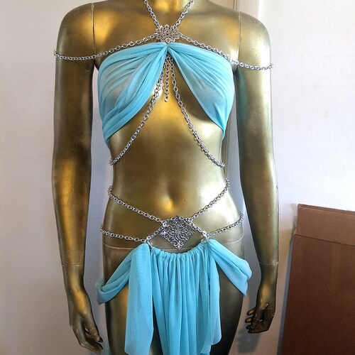thumbnail image 2 of Women's Venus Greek Goddess Costume — Gold Trim Toga Dress For Cosplay & Halloween! 2 of 12