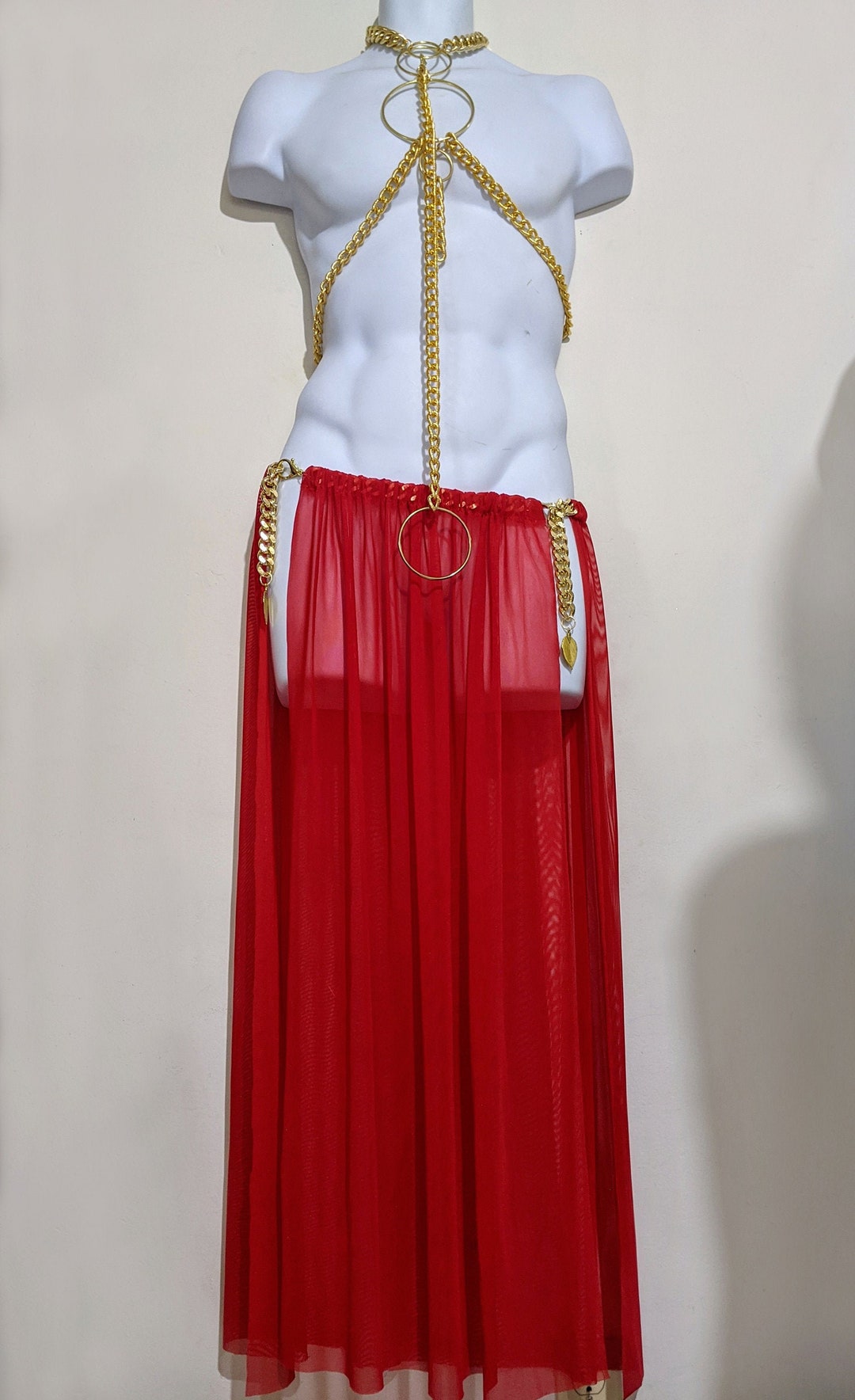 Sexy MALE HAREM COSTUME Greek God Incubus Devil Mens Halloween Chain