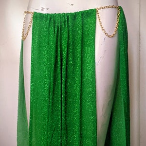 Sexy kleurkeuzeketting GLITTER ROK UNISEX-kostuum lange bikini open spleet draperie slaaf prinses prins God Fantasy Burleske godin Cosplay