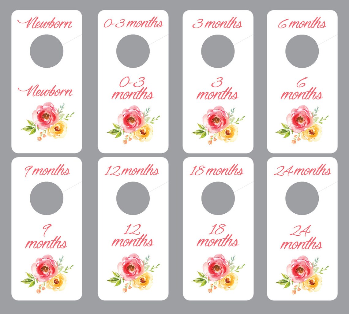 PRINTABLE Floral Baby Girl Closet Dividers and Organizers - Etsy