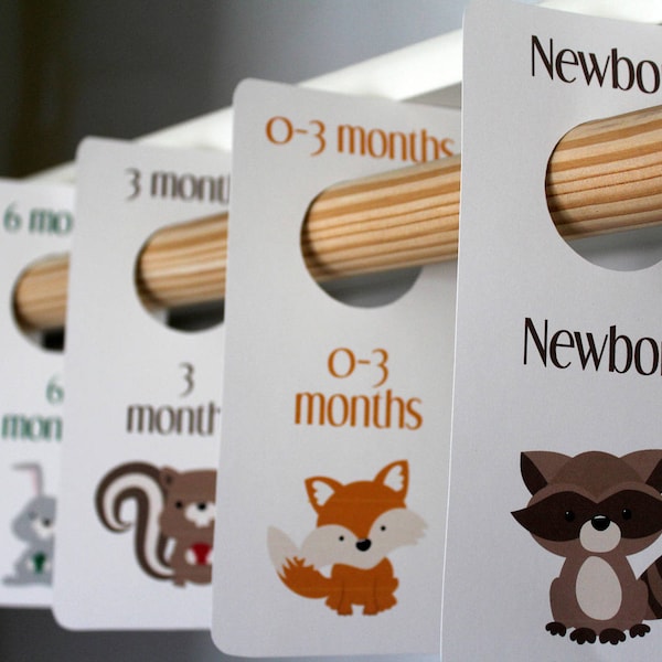 PRINTABLE Woodland Creatures - Baby Boy Closet Dividers - Animals - Baby Room - Nursery Decor - Nursery Organization - Baby Shower Gift