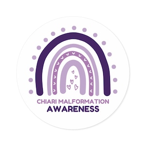 Chiari Malformation Awareness Sticker, Chiari Warrior, Chiari Sticker, Water Bottle Sticker, Brain Surgery, Waterproof Sticker, Purple