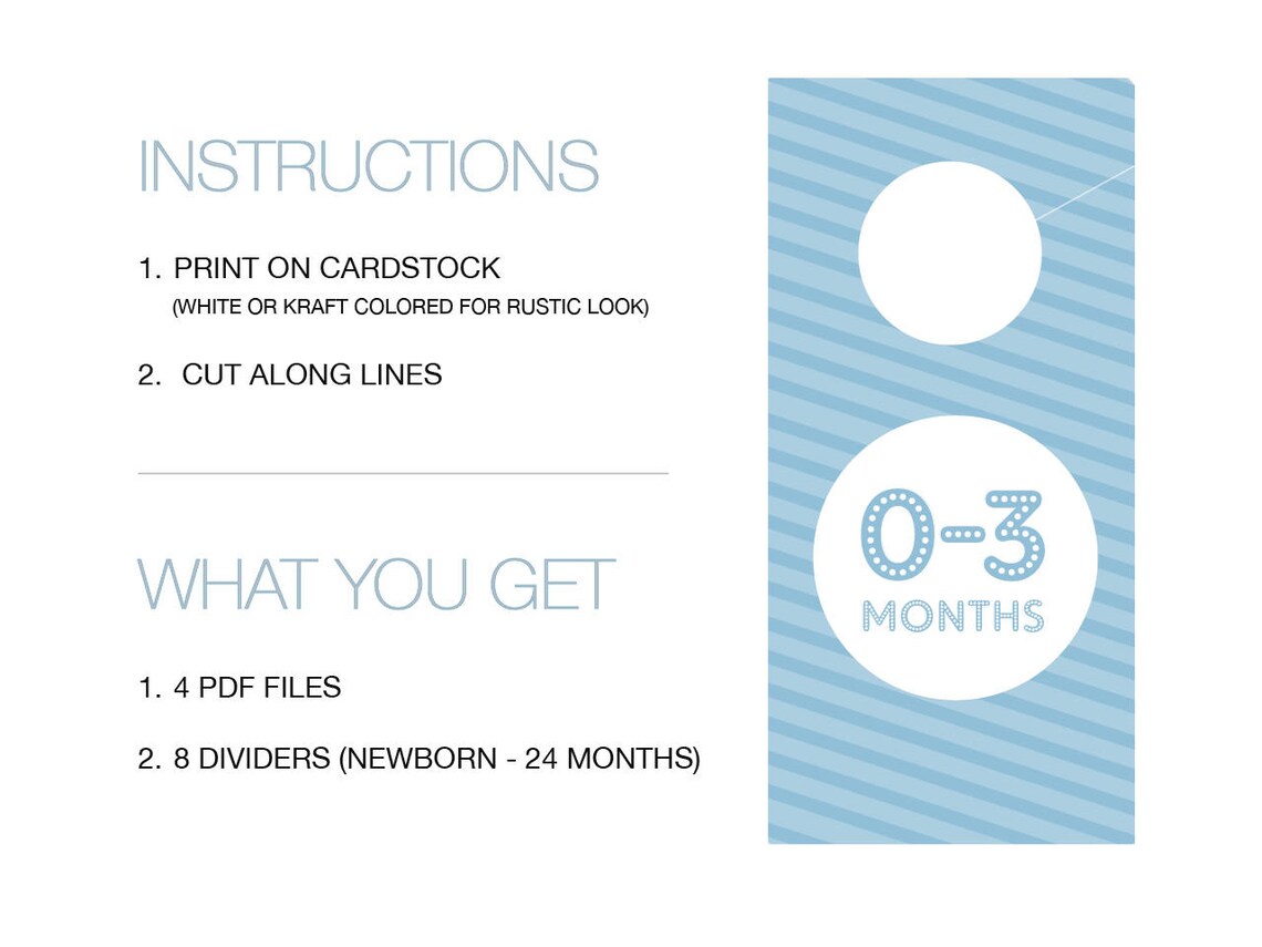 PRINTABLE Baby Closet Dividers Boy Baby Blue Printable - Etsy