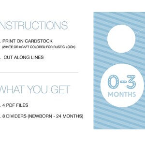 PRINTABLE - Baby Closet Dividers Boy - Baby Blue - Printable - Nursery ...