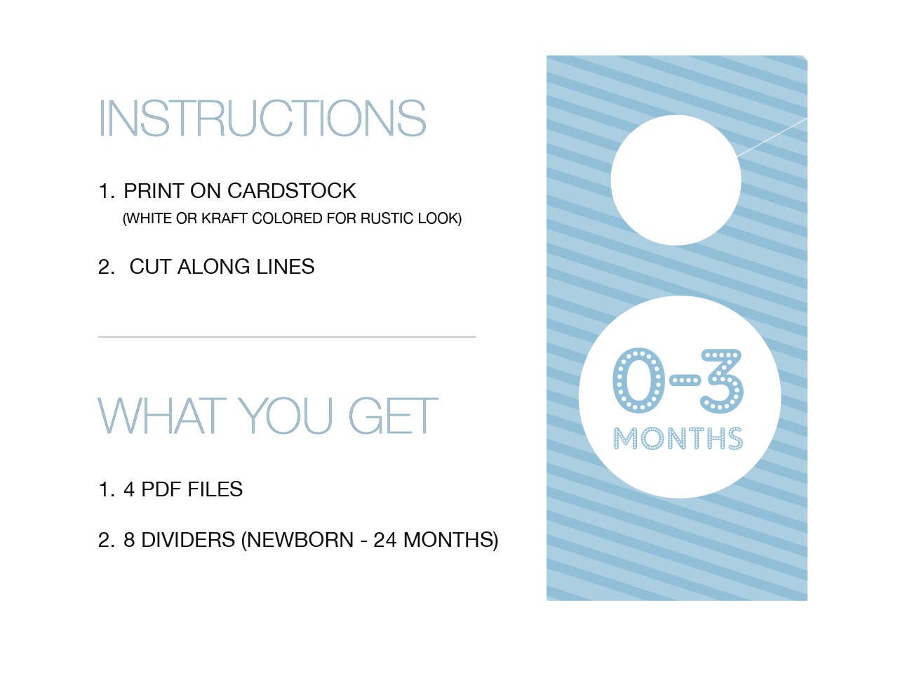 PRINTABLE Baby Closet Dividers Boy Baby Blue Printable - Etsy
