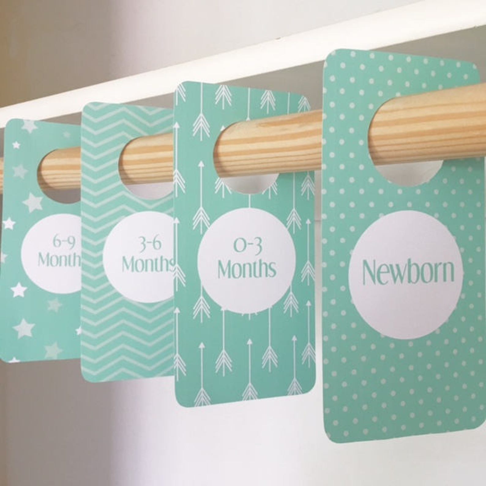 COMBO PACK - Sea Foam Mint Green Closet Dividers and Drawer Labels ...
