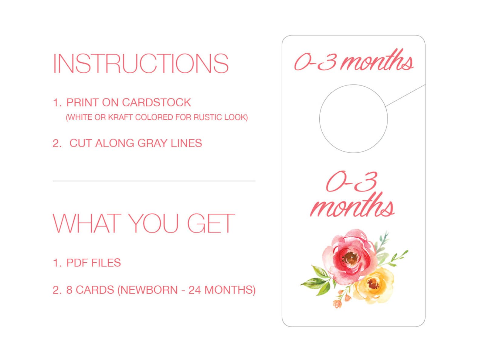 PRINTABLE Floral Baby Girl Closet Dividers and Organizers - Etsy